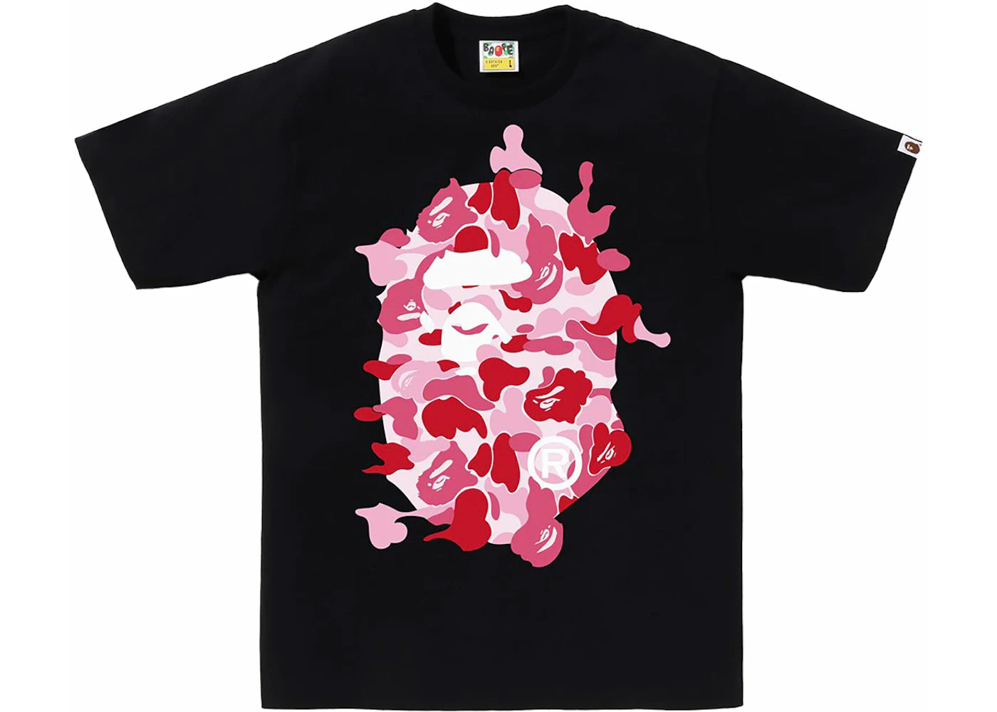 BAPE ABC Camo Rebuild Big Ape Head Tee Black/Pink