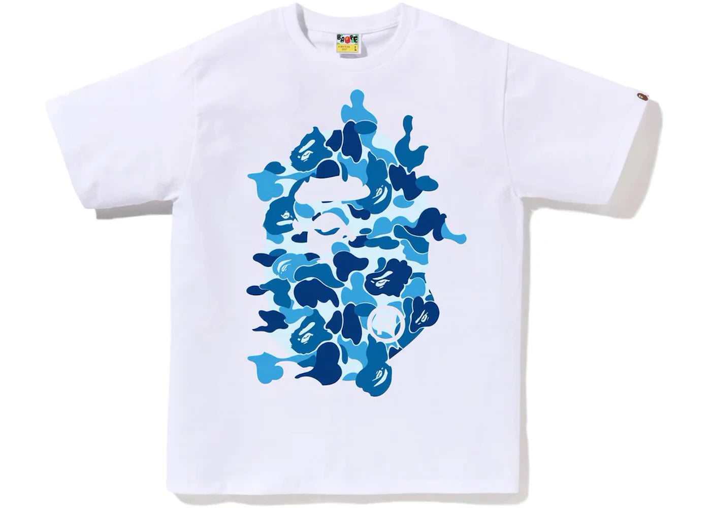 BAPE ABC Camo Rebuild Big Ape Head Tee White/Blue