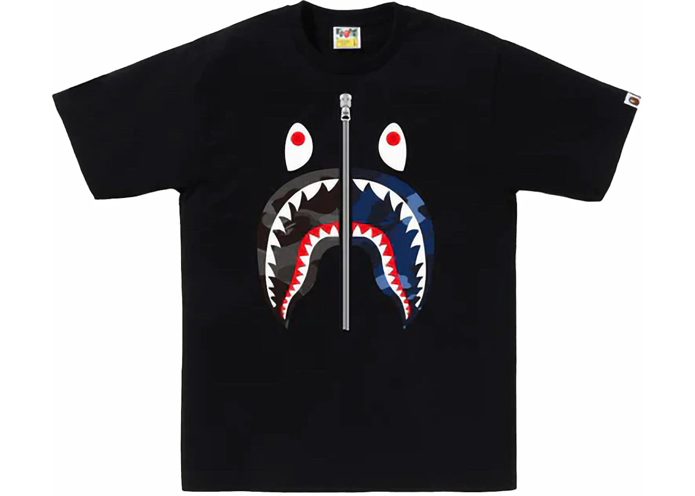 BAPE ABC Camo Rebuild Shark Tee Black/Black