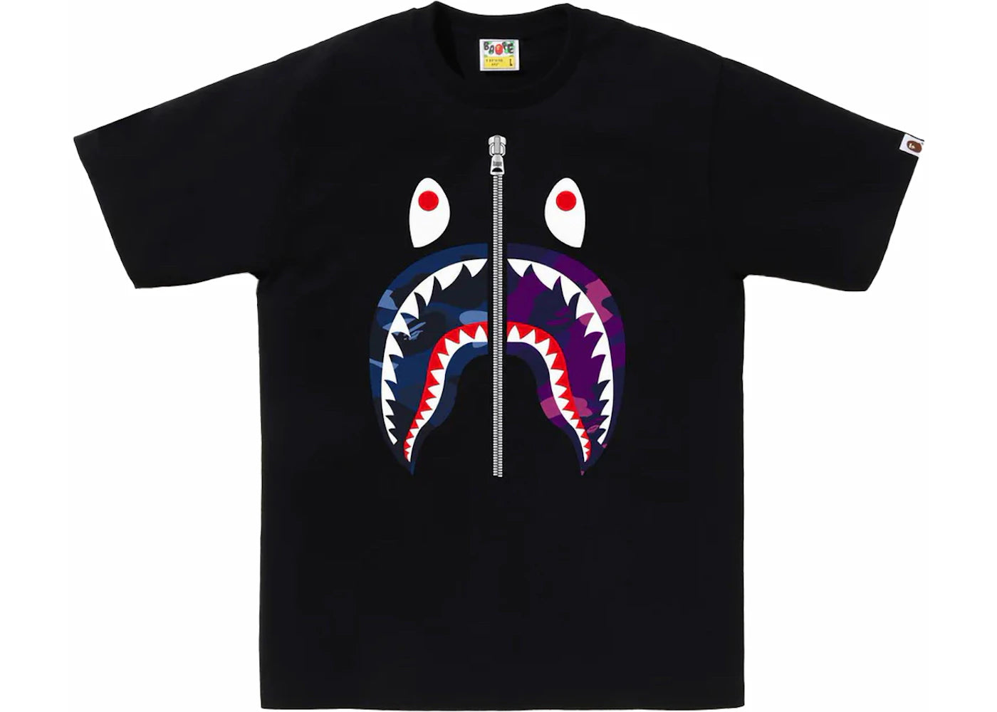 BAPE ABC Camo Rebuild Shark Tee Black/Blue