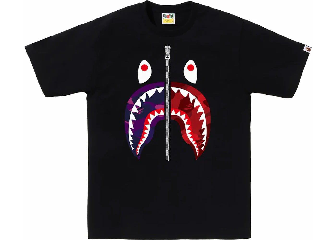 BAPE ABC Camo Rebuild Shark Tee Black/Purple