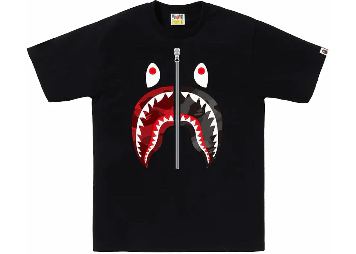 BAPE ABC Camo Rebuild Shark Tee Black/Red