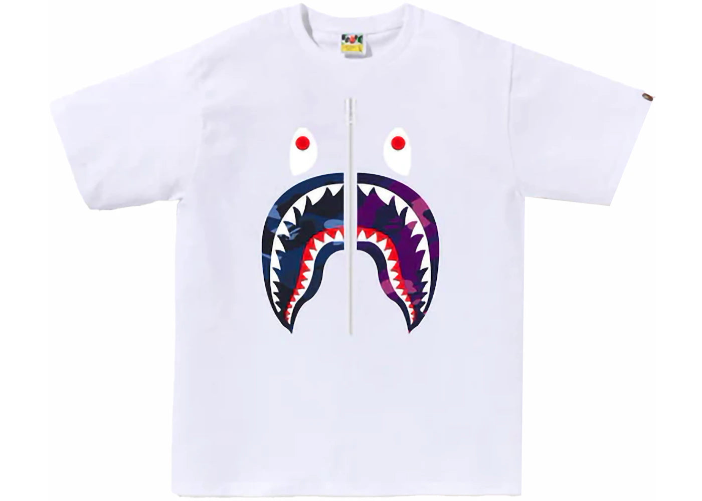 BAPE ABC Camo Rebuild Shark Tee White/Blue
