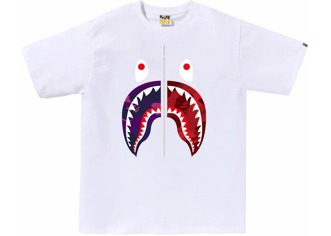 BAPE ABC Camo Rebuild Shark Tee White/Purple
