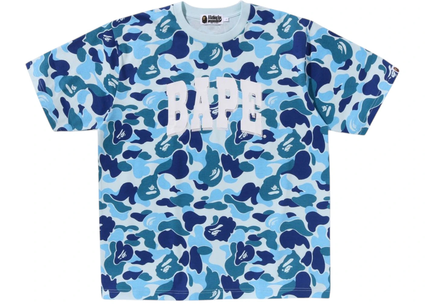 BAPE ABC Camo Relaxed Fit Bape Logo Tee Blue