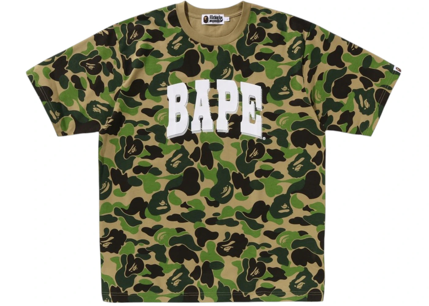 BAPE ABC Camo Relaxed Fit Bape Logo Tee Green