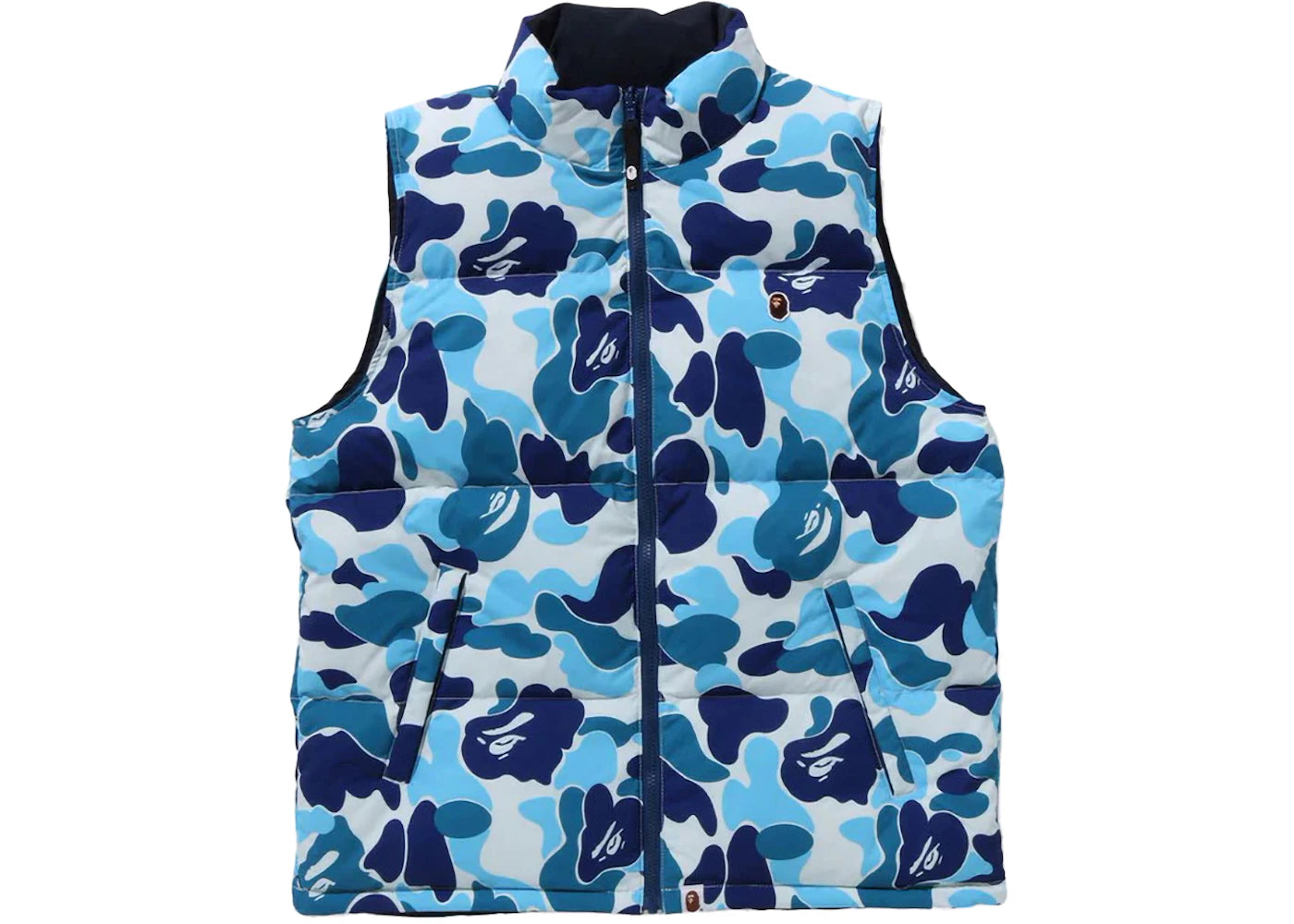 BAPE ABC Camo Reversible Down Vest Blue