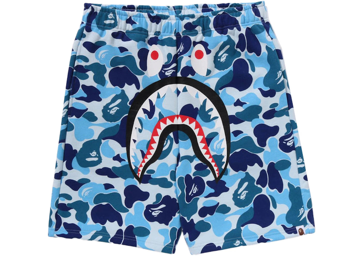 BAPE ABC Camo Shark Sweat Shorts Blue