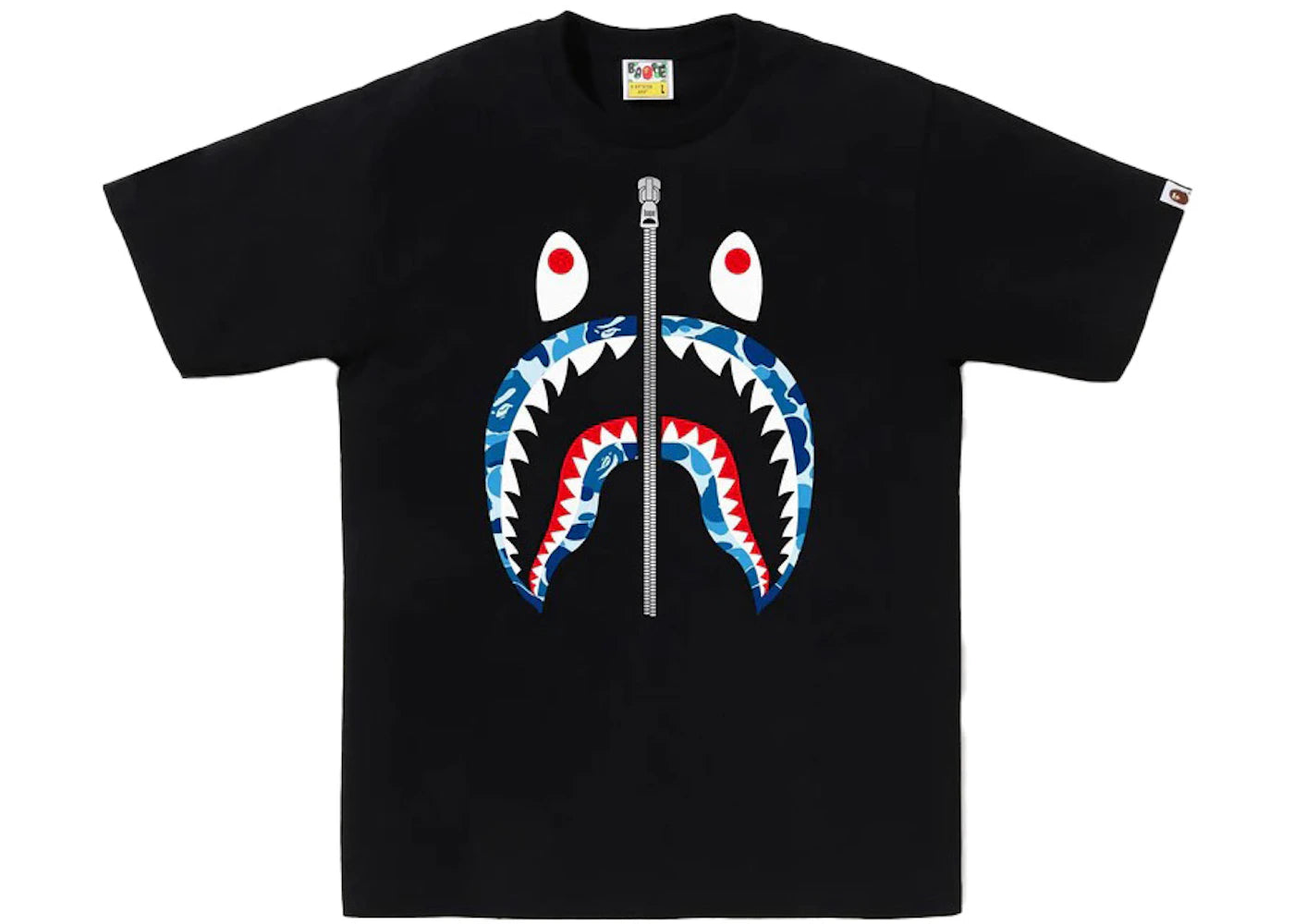 BAPE ABC Camo Shark Tee Black/Blue/Silver