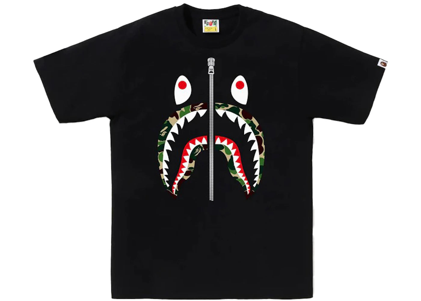 BAPE ABC Camo Shark Tee Black/Green/Silver
