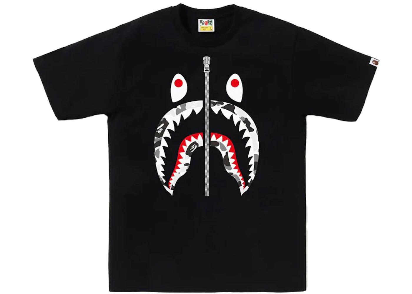 BAPE ABC Camo Shark Tee Black/Grey/Silver