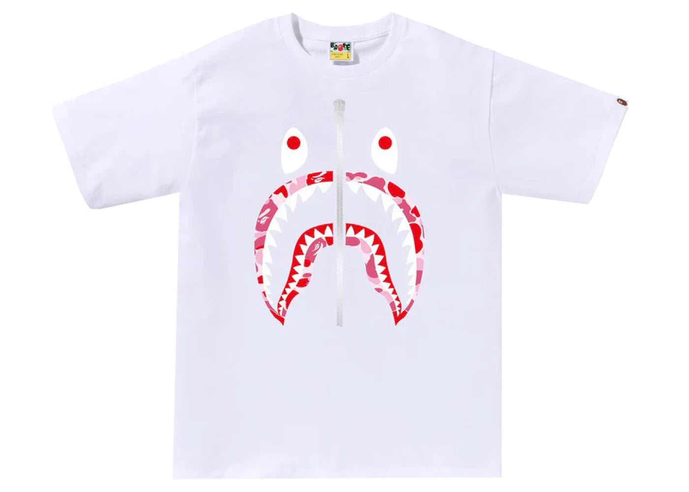 BAPE ABC Camo Shark Tee White/Pink/Silver