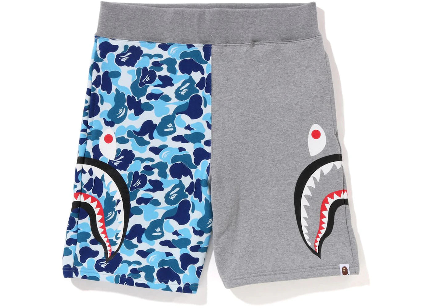 BAPE ABC Camo Side Shark Sweat Shorts Blue/Grey