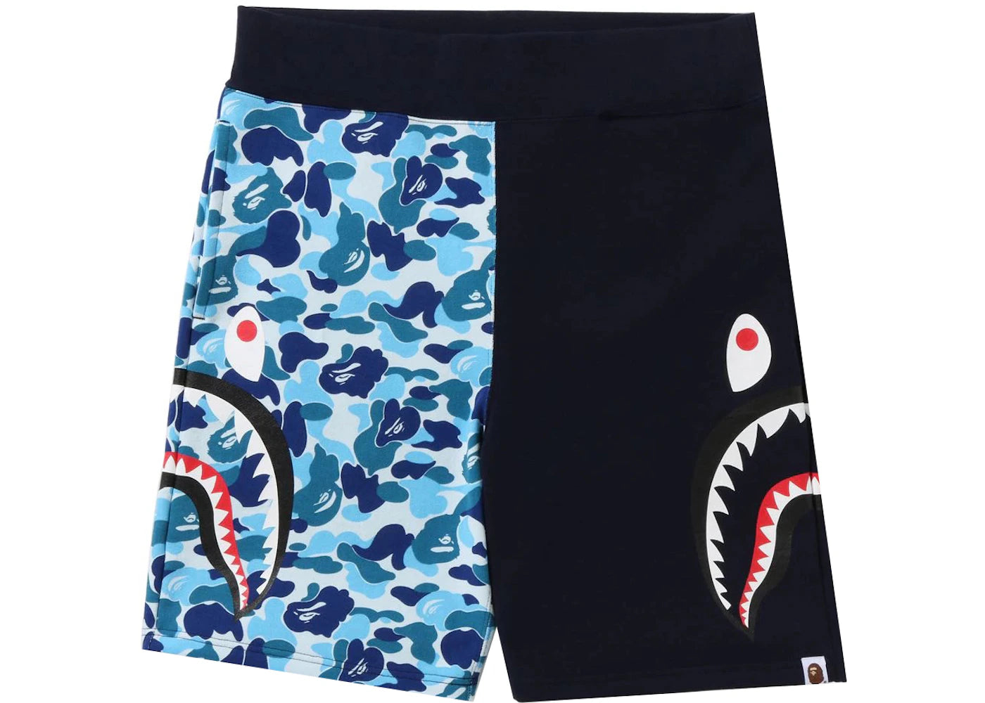 BAPE ABC Camo Side Shark Sweat Shorts Blue