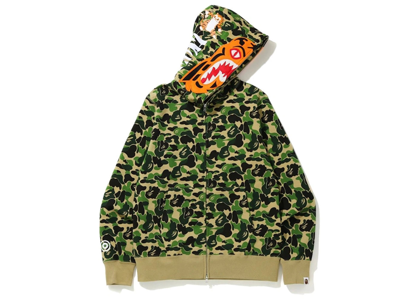 BAPE ABC Camo Tiger Full Zip Hoodie Green
