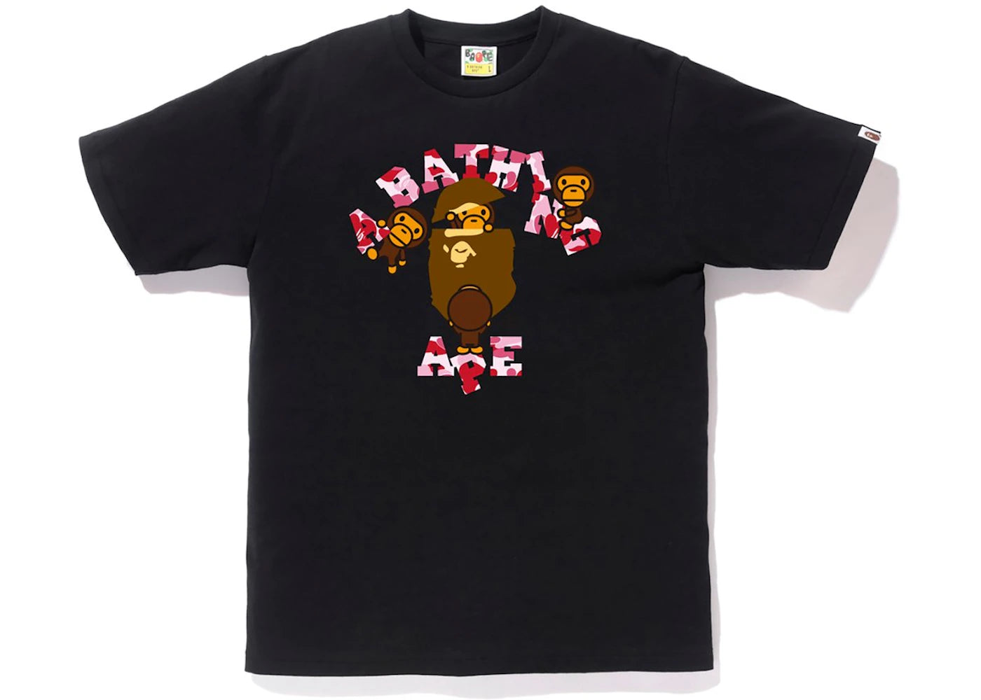 BAPE ABC College Milo Tee Black/Pink