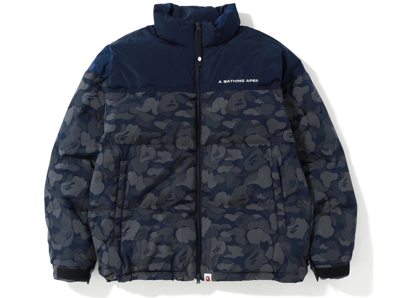 BAPE ABC Dot Reflective Camo Down Jacket Navy