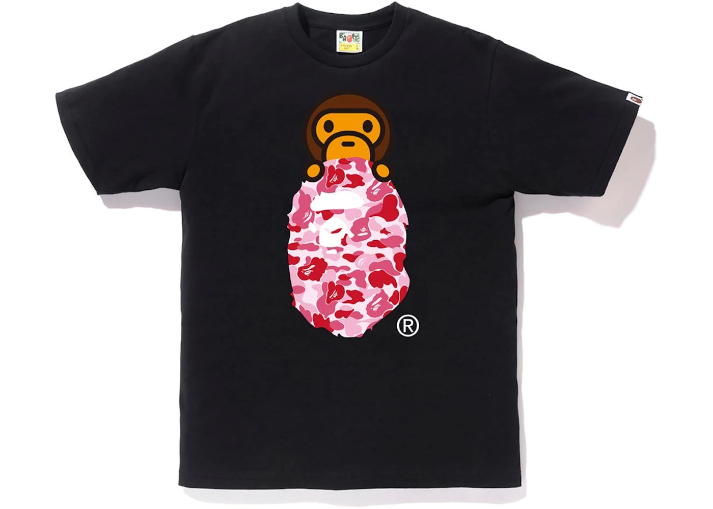 BAPE ABC Milo On Ape Head Tee Black/Pink