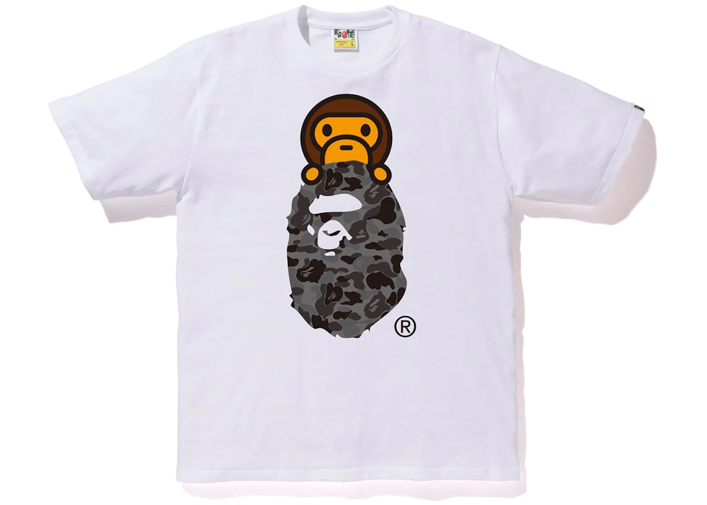 BAPE ABC Milo On Ape Head Tee White/Black