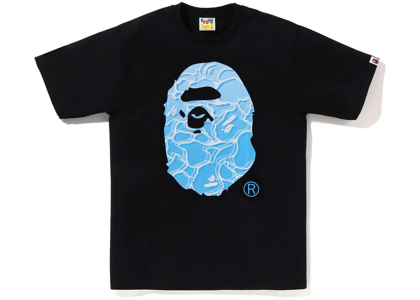 BAPE ABC Sea Surface Camo Ape Head Tee Black