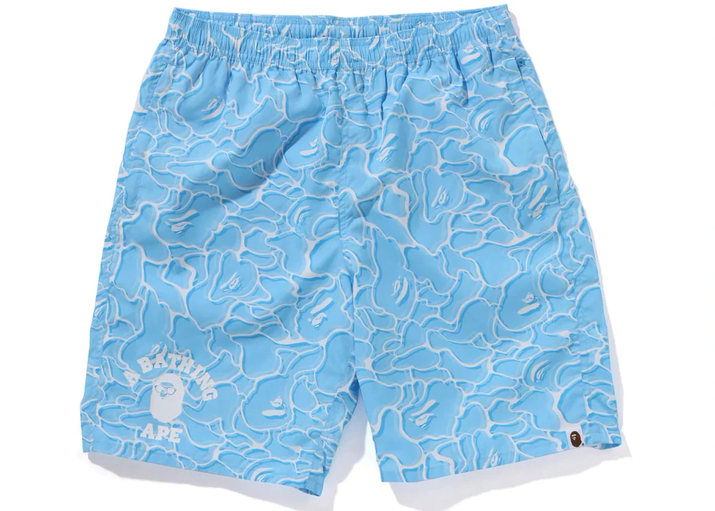 BAPE ABC Sea Surface Camo Beach Shorts Blue