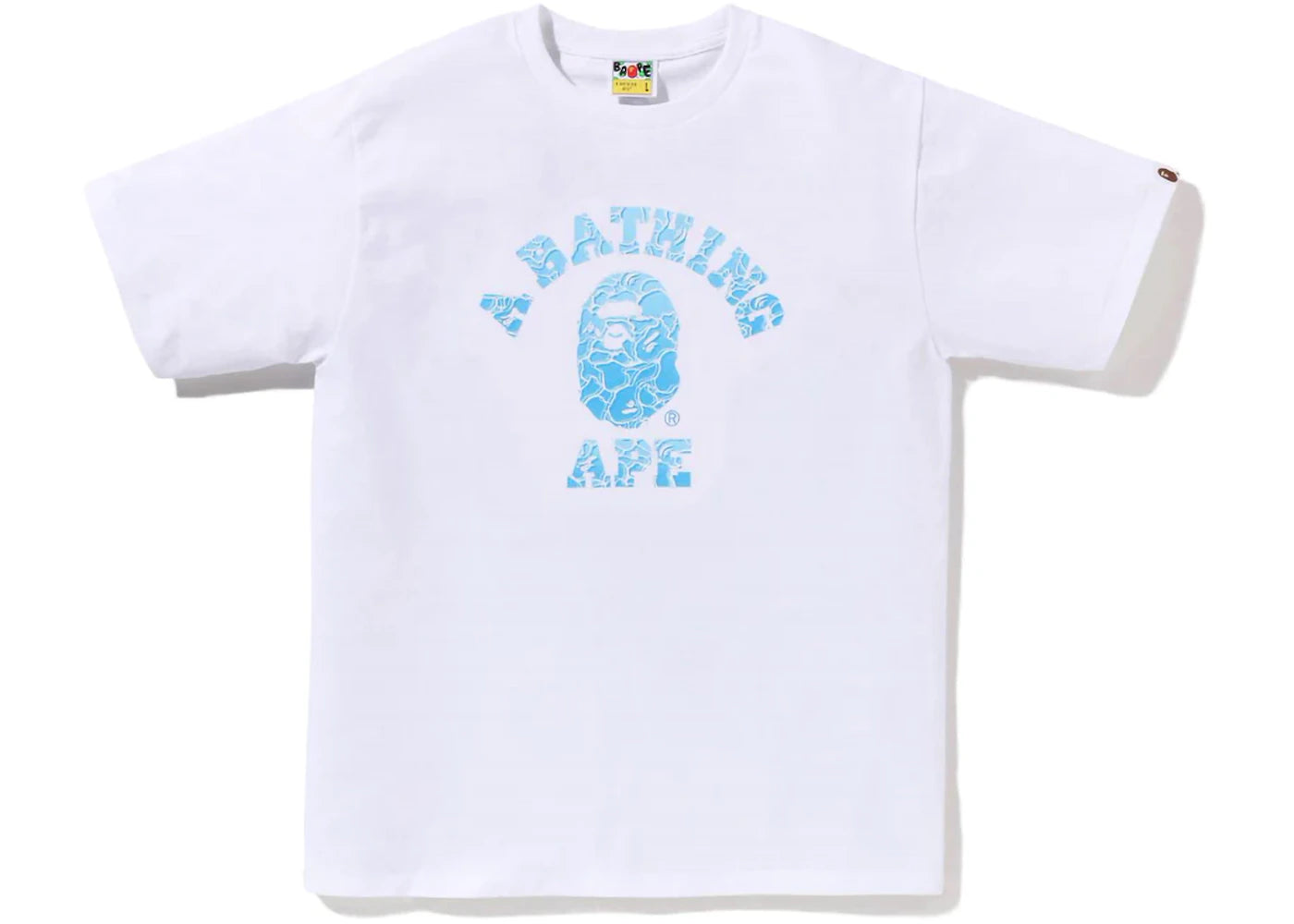 BAPE ABC Sea Surface Camo College Tee White