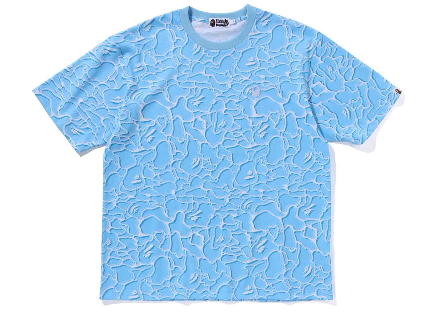 BAPE ABC Sea Surface Camo Relaxed Fit Tee Blue