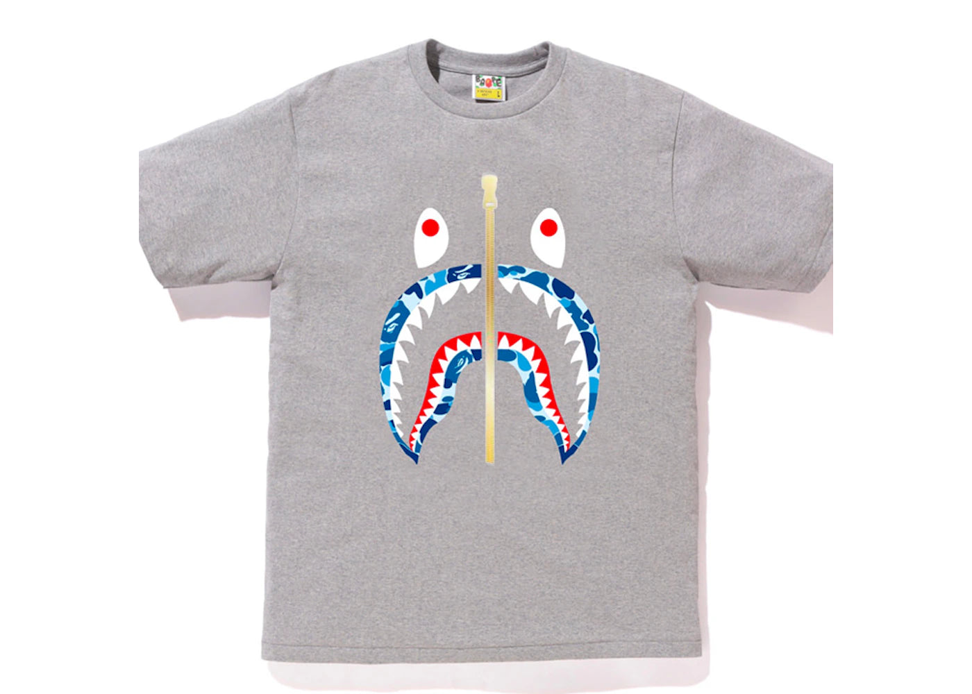 BAPE ABC Shark Gold Zip Tee Grey/Blue