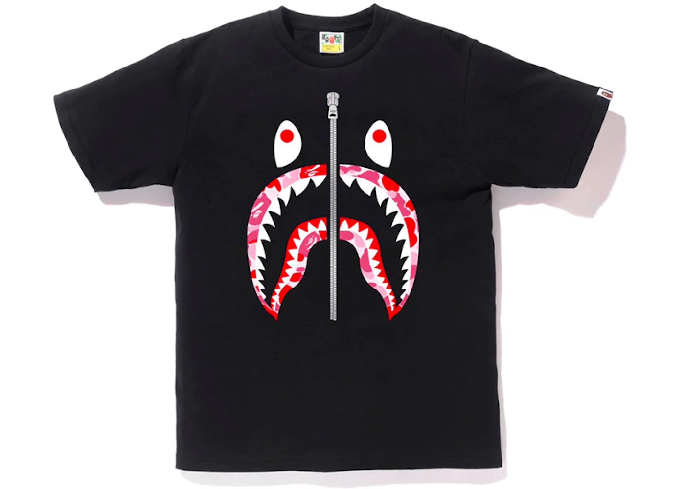 BAPE ABC Shark Silver Zip Tee Black/Pink