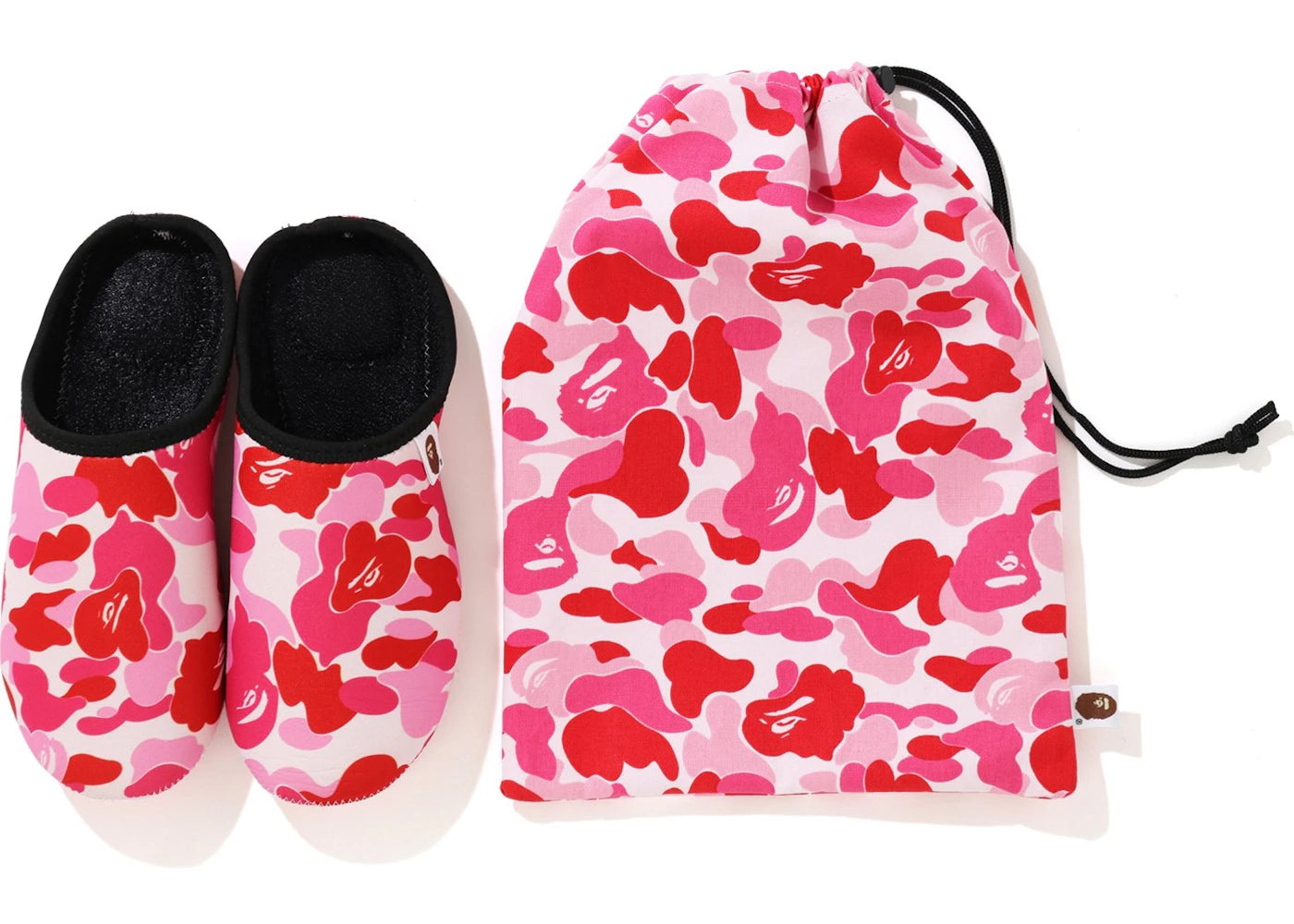 BAPE ABC Slippers & Pouch Set Pink