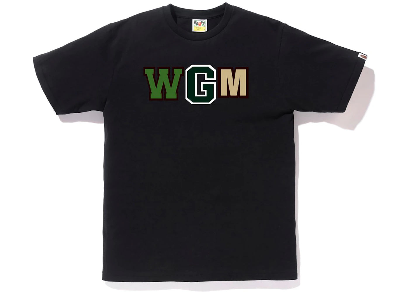 BAPE ABC WGM Milo Gold Zip Shark Tee Black/Green