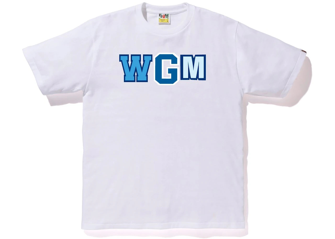 BAPE ABC WGM Milo Gold Zip Shark Tee White/Blue