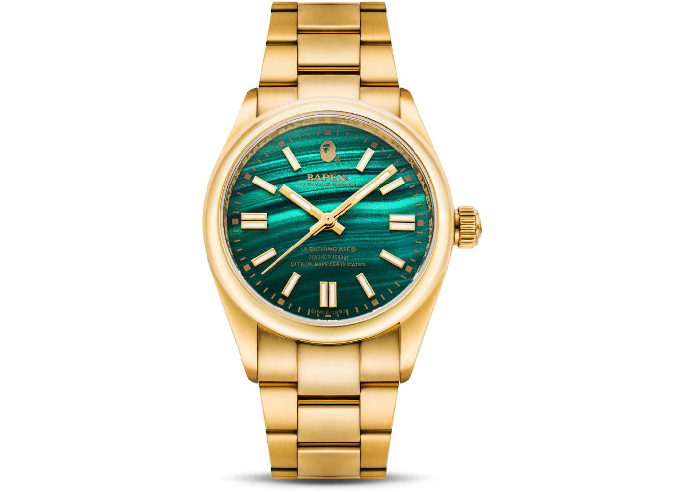 BAPE ABathing Ape Type 7 Bapex Watch Gold Green