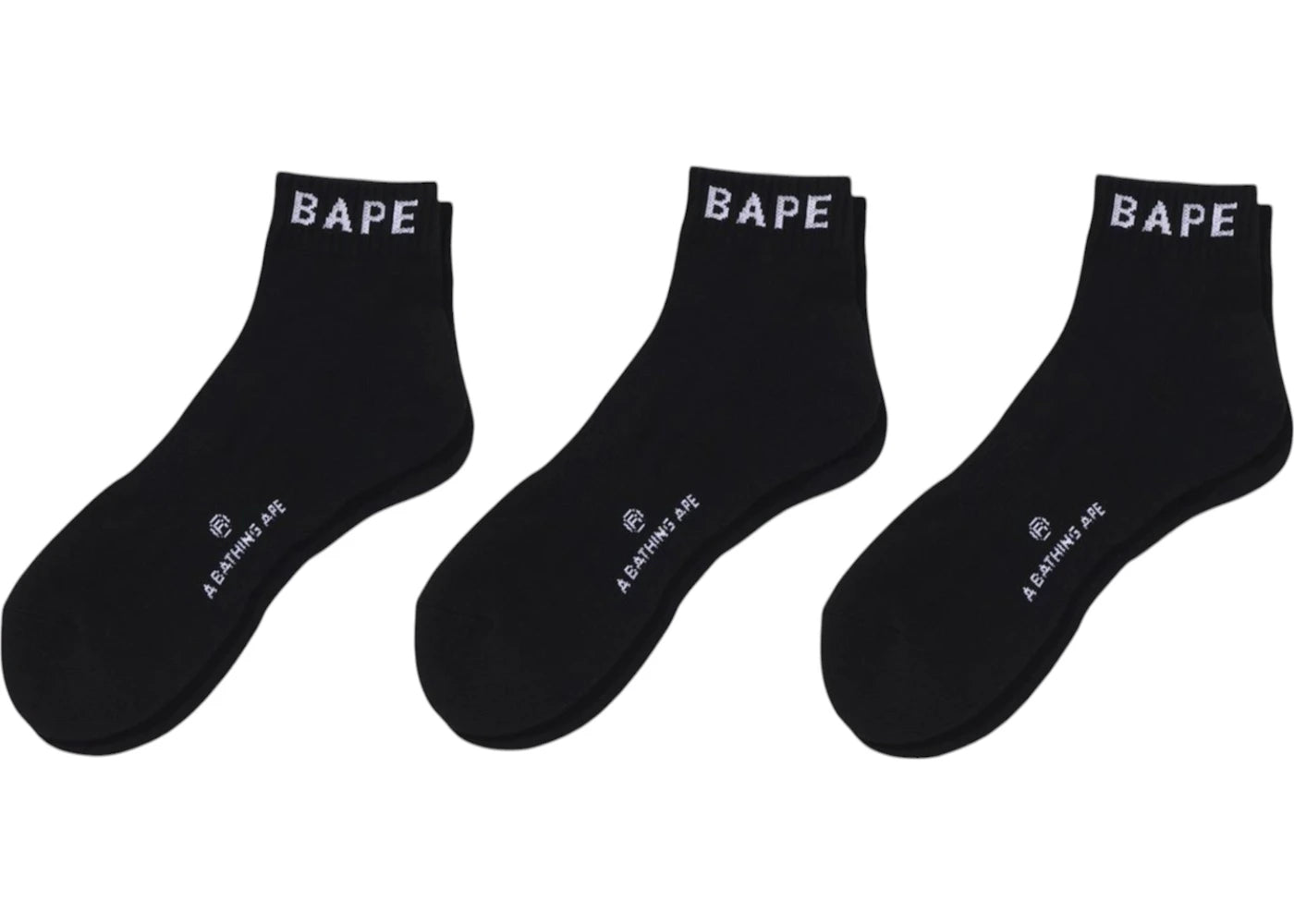 BAPE Ankle Socks (Set of 3) Black