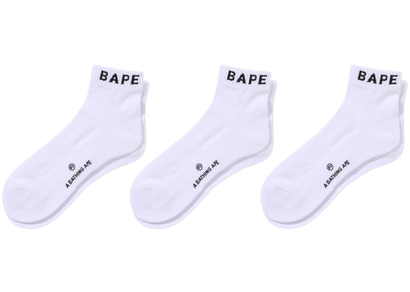 BAPE Ankle Socks (Set of 3) White