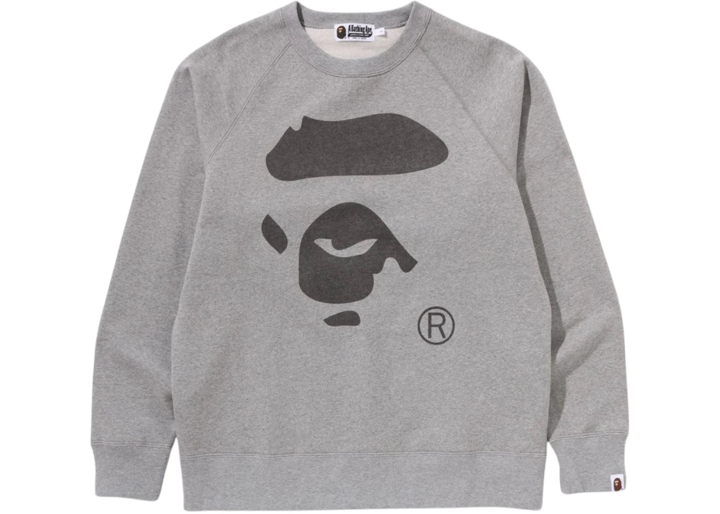BAPE Ape Face Crewneck Sweatshirt Sweatshirt Gray