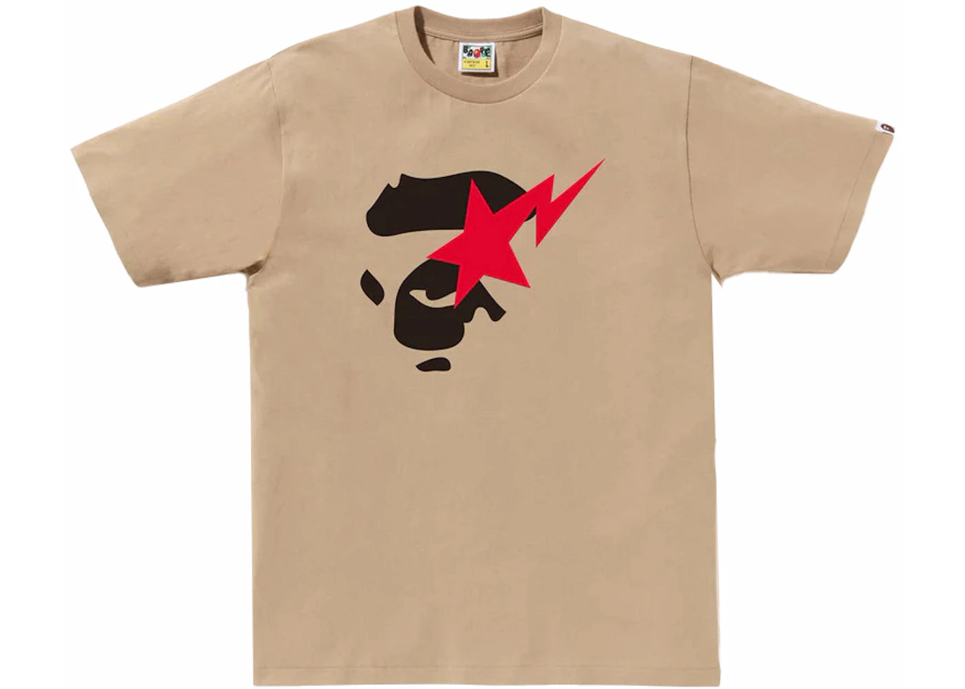 BAPE Ape Face Sta Tee Beige