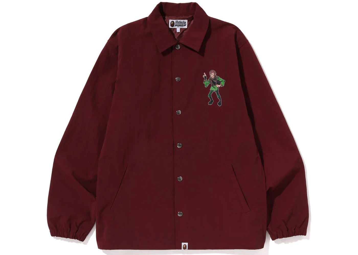 BAPE Ape Graphic Coach Jacket Burgundy