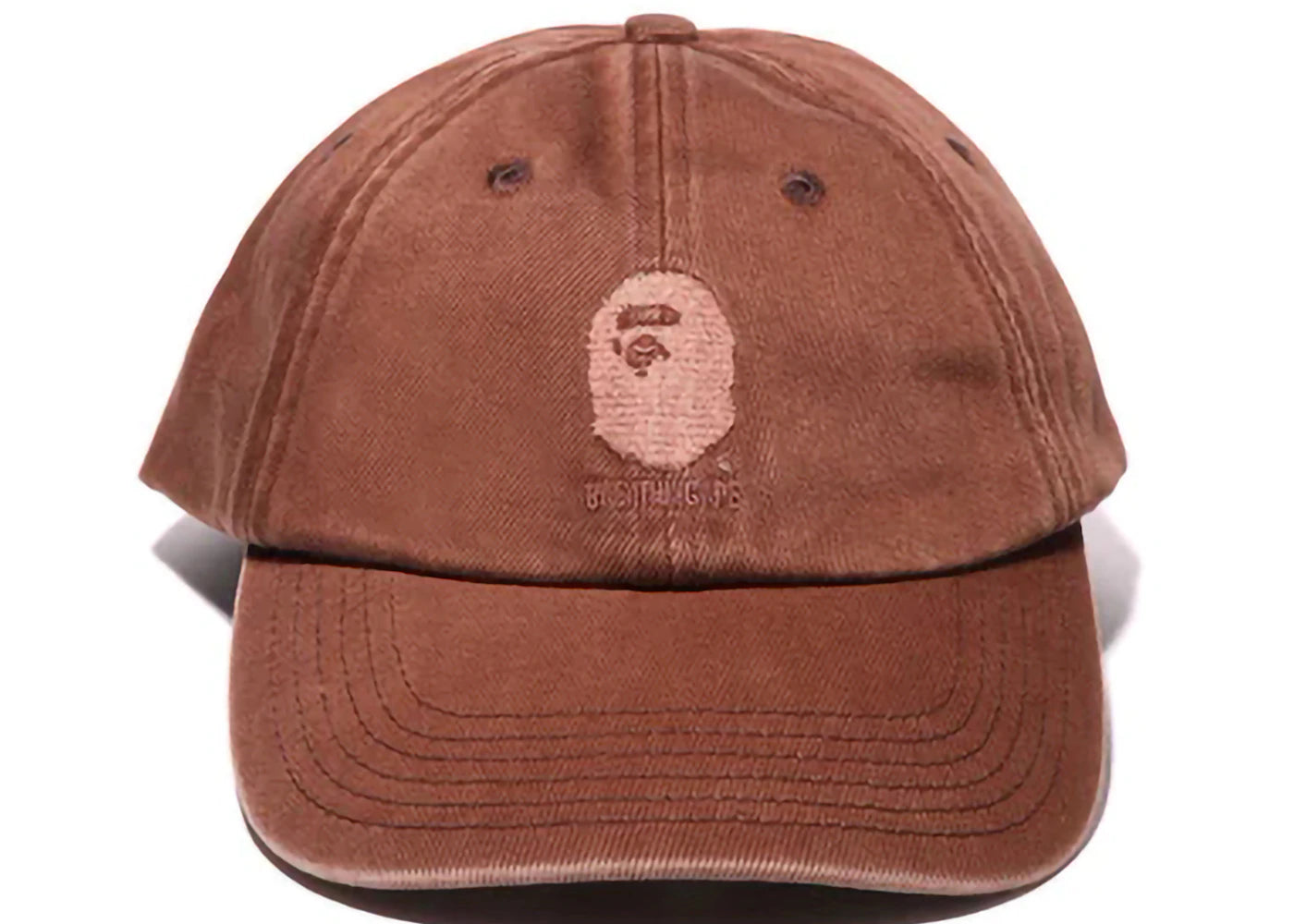 BAPE Ape Head Acid Wash Logo Cap Brown