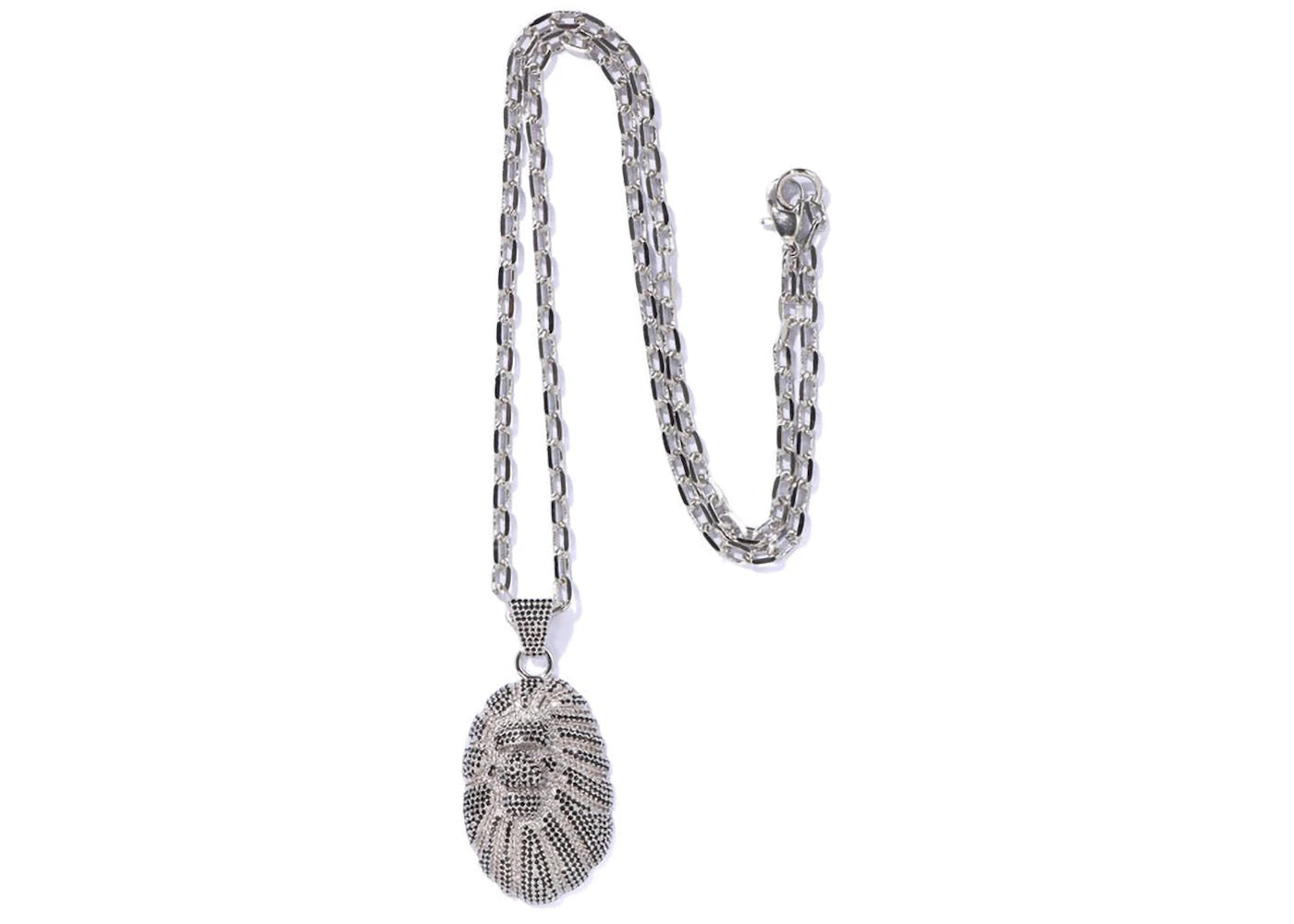 BAPE Ape Head Crystal Stone Necklace (FW22) Silver