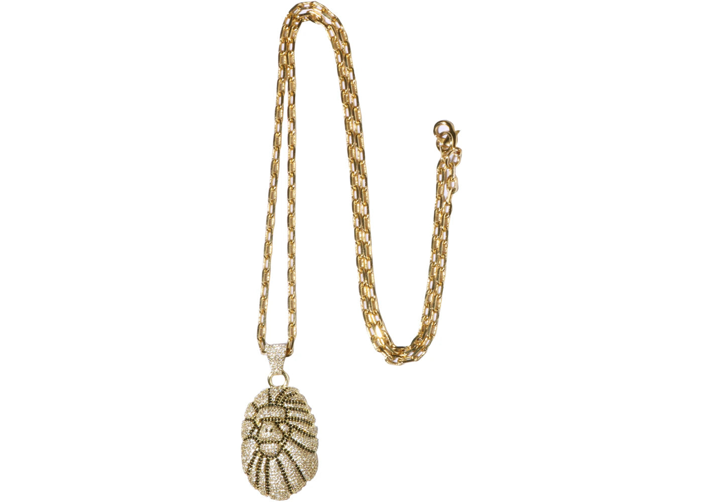 BAPE Ape Head Crystal Stone Necklace Gold