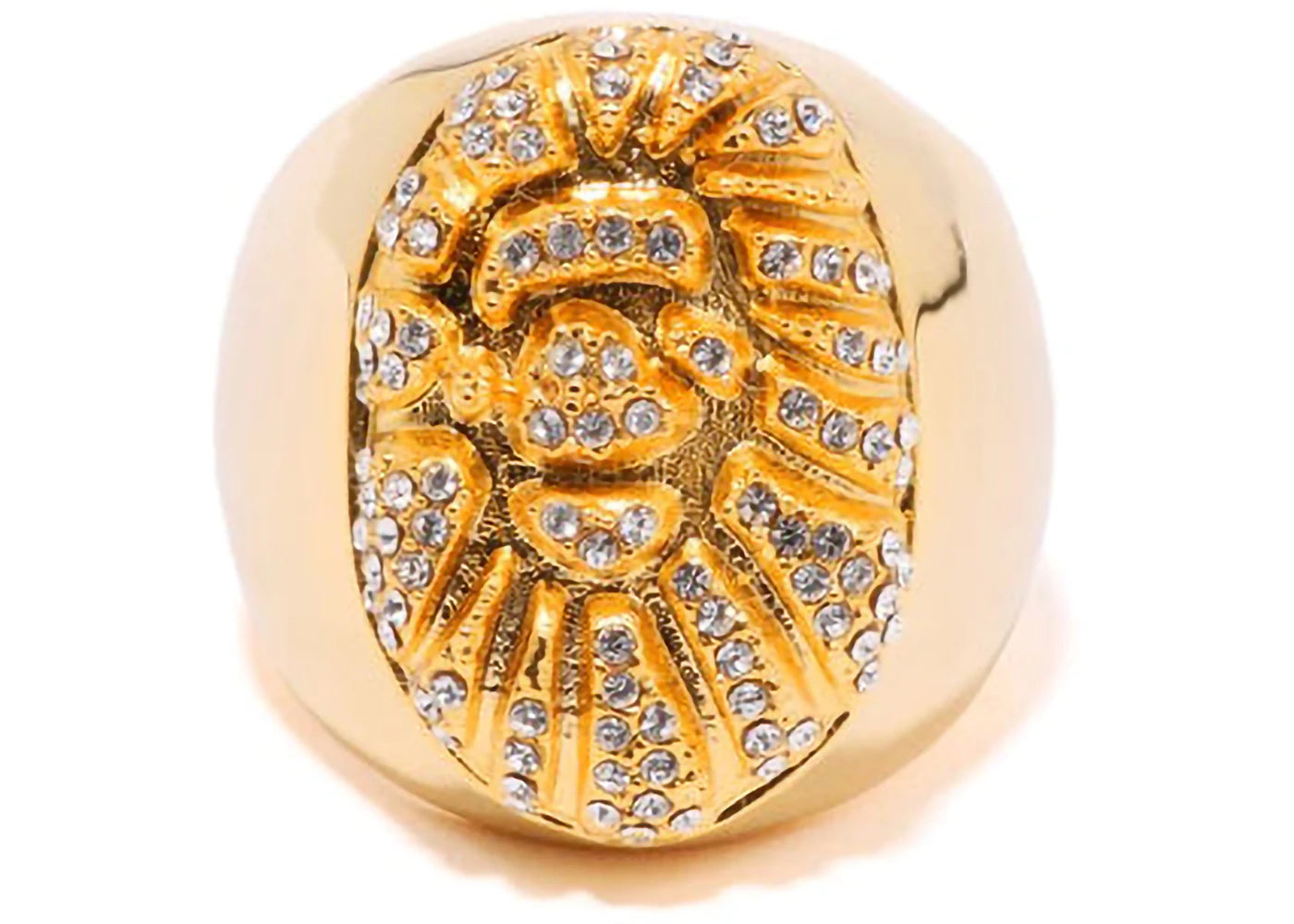 BAPE Ape Head Crystal Stone Ring (FW22) Gold