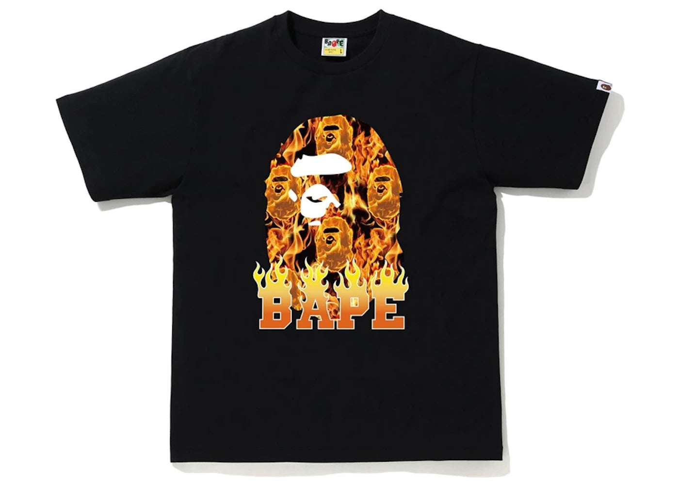 BAPE Ape Head Flame T-shirt Black/Orange