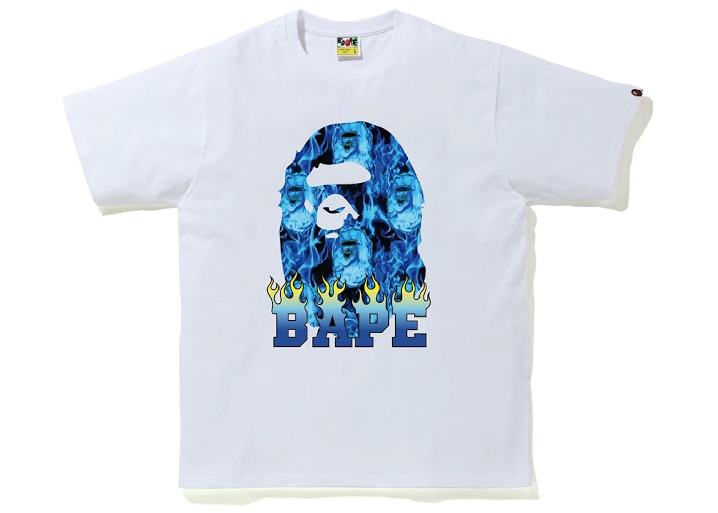 BAPE Ape Head Flame T-shirt White/Blue