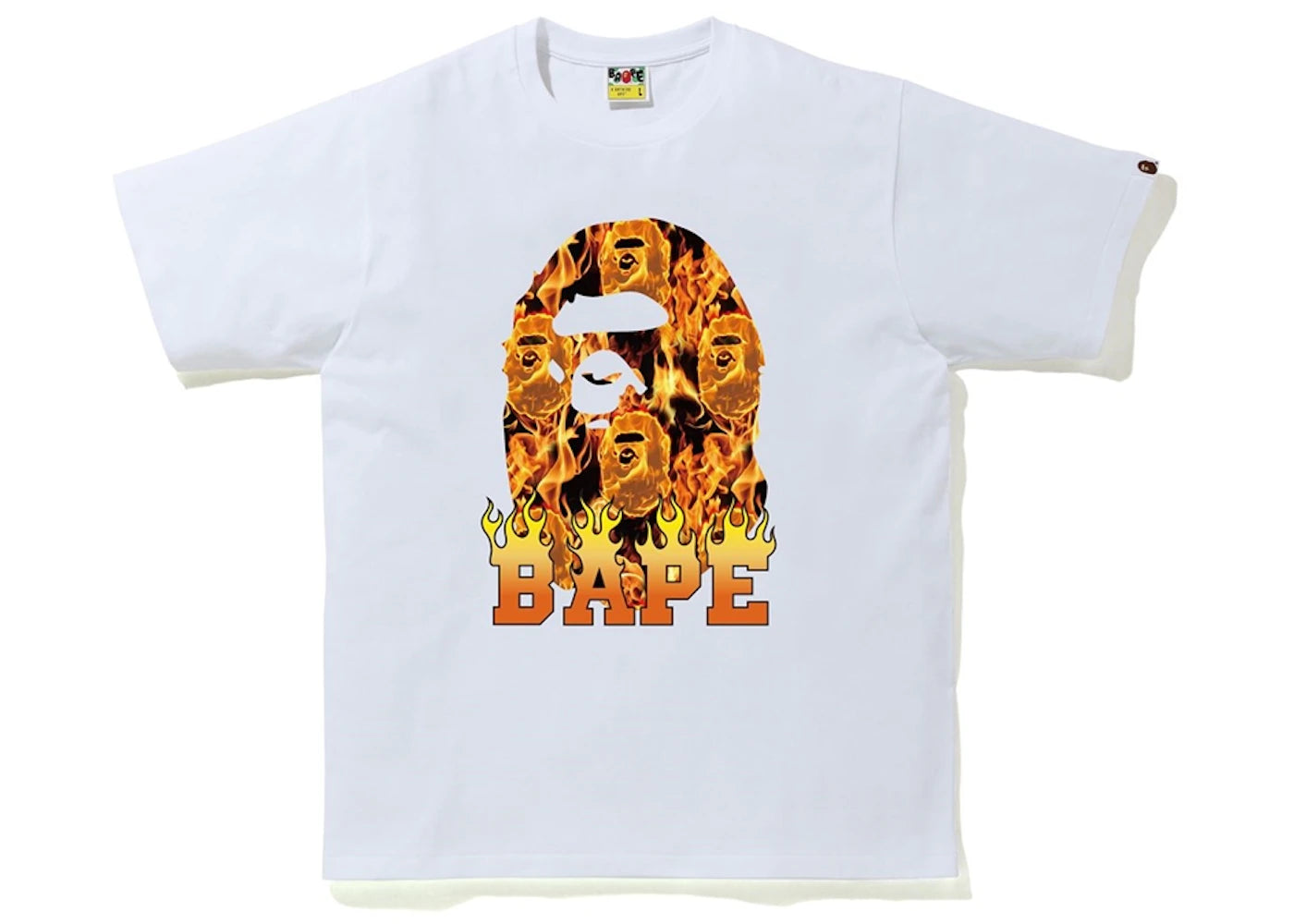 BAPE Ape Head Flame T-shirt White/Orange