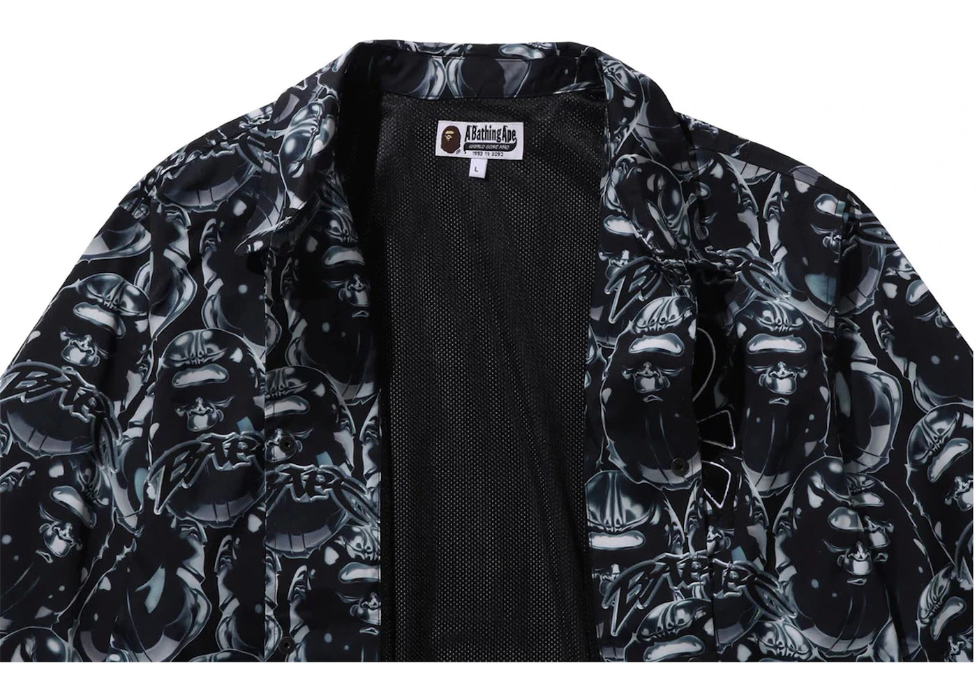 BAPE Ape Head Graffiti Coach Jacket Black