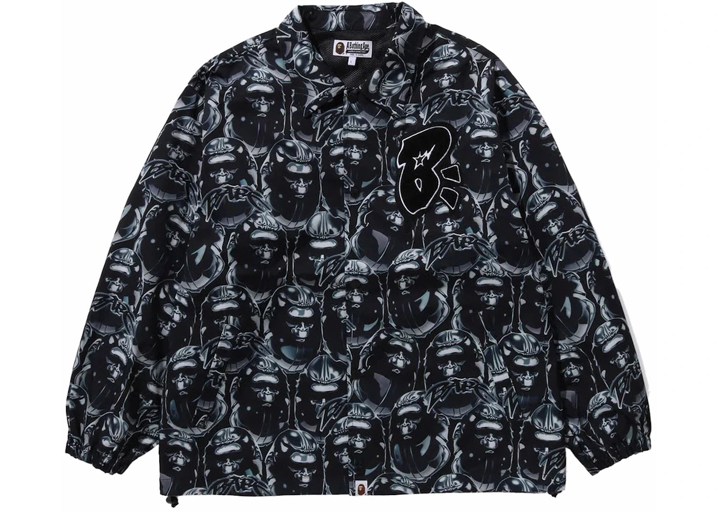 BAPE Ape Head Graffiti Coach Jacket Black