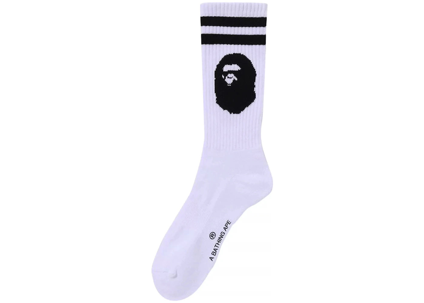 BAPE Ape Head Line Socks White/Black