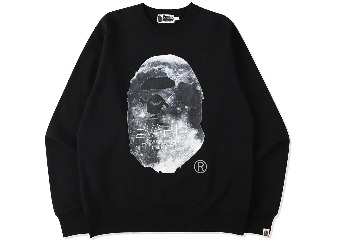 BAPE Ape Head Moon Crewneck Black