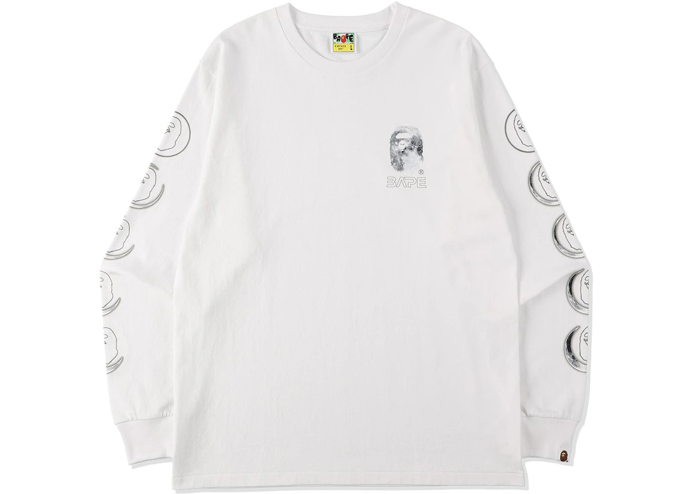 BAPE Ape Head Moon L/S Tee White